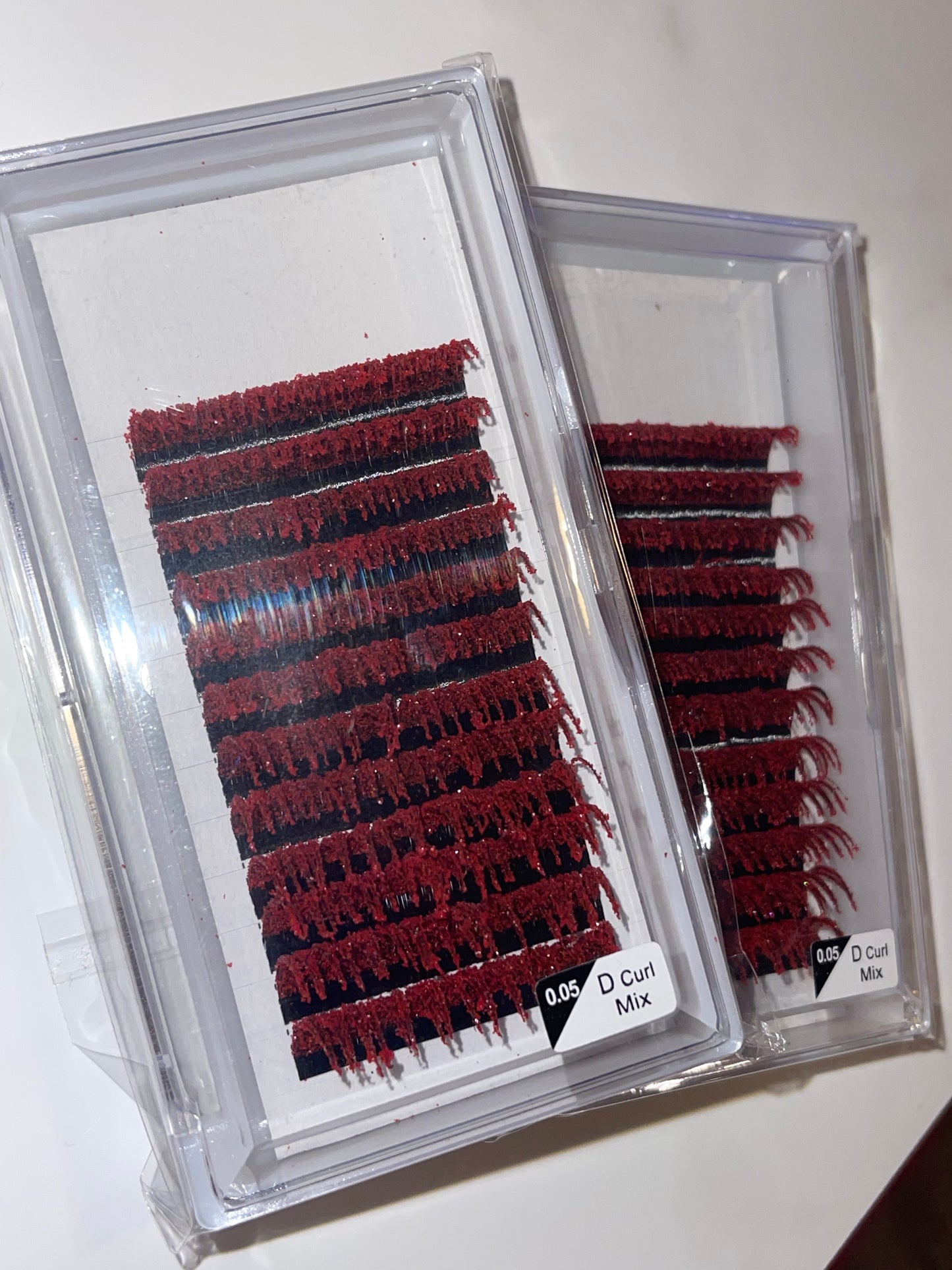 Red glitter lashes
