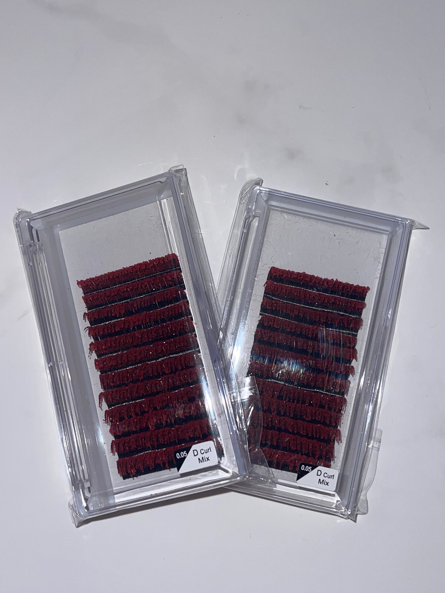 Red glitter lashes