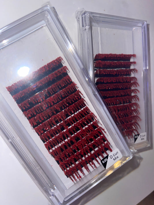 Red glitter lashes